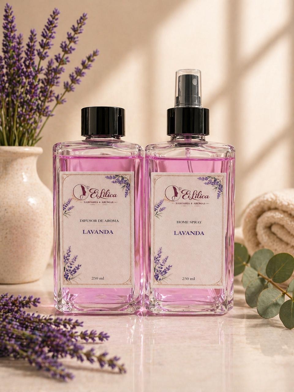 KIT Difusor e Home Spray de ambiente (vidro ) LAVANDA