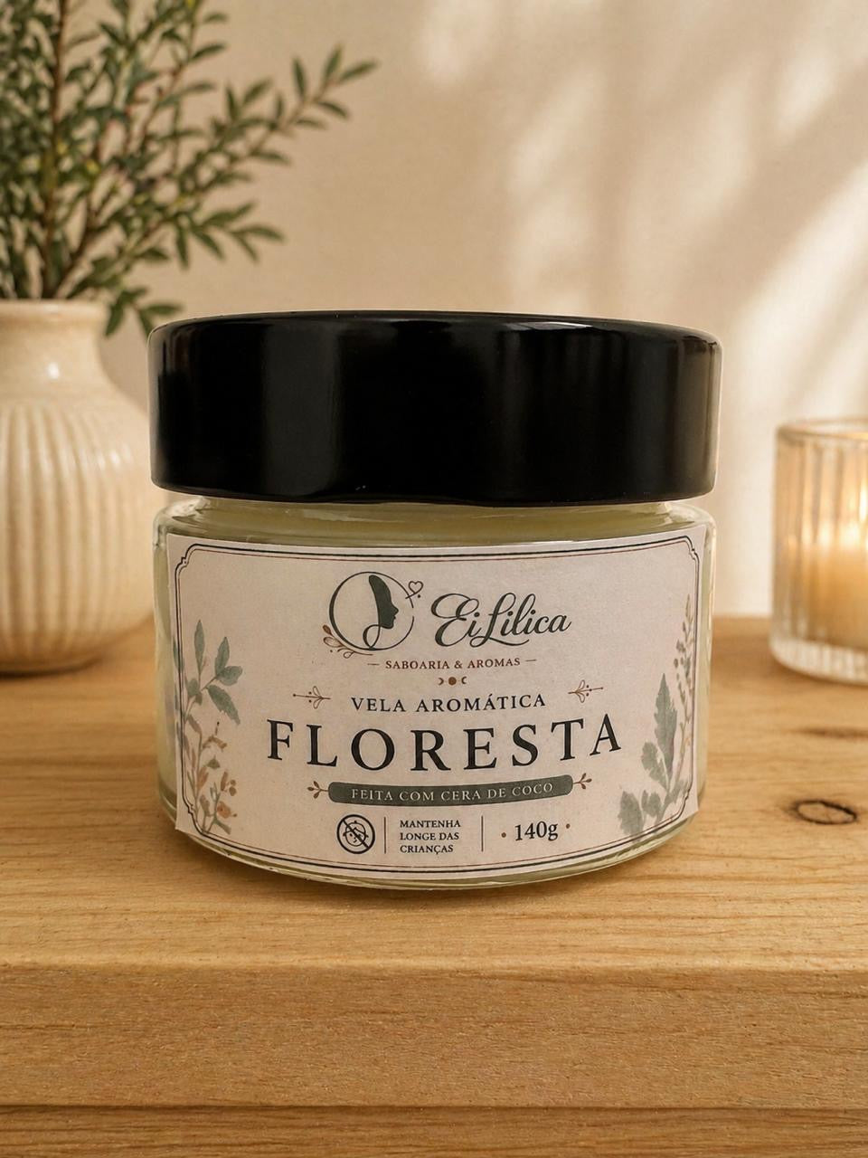Vela Aromática feita de cera de coco FLORESTA