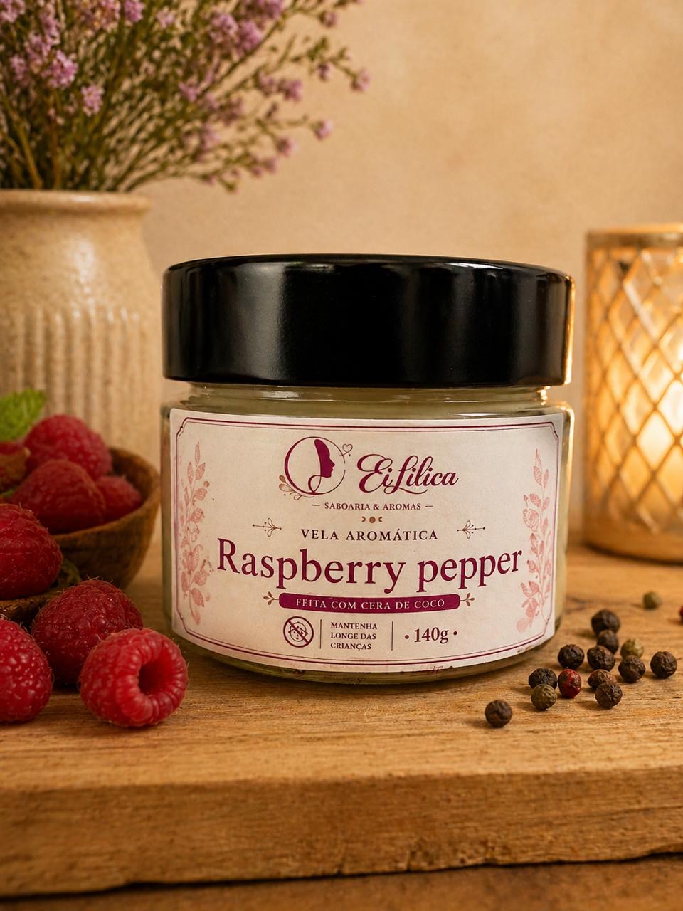 Vela Aromática feita de cera de coco RASPBERRY PEPPER