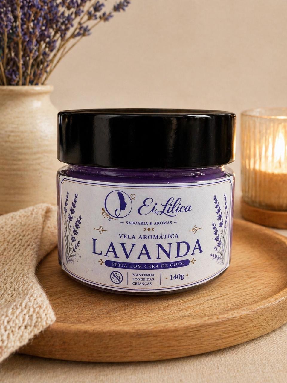 Vela Aromática com cera de coco 140gr LAVANDA